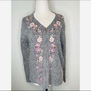 Dress Barn Embroidered Cottagecore Silk Sweater